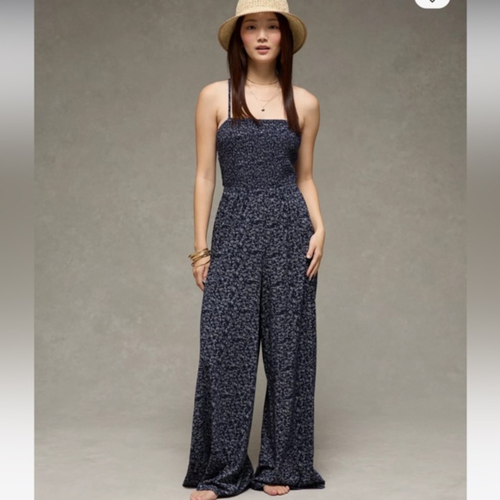 NWT AE Women's Navy Jumpsuit